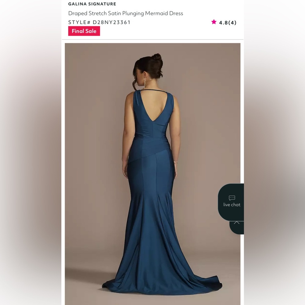 NEW GALINA Sleeveless Teal Gown